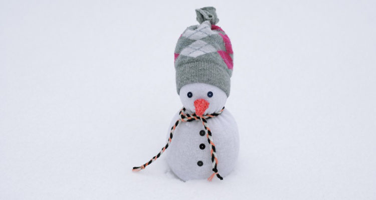 Bonhomme de neige en chaussette