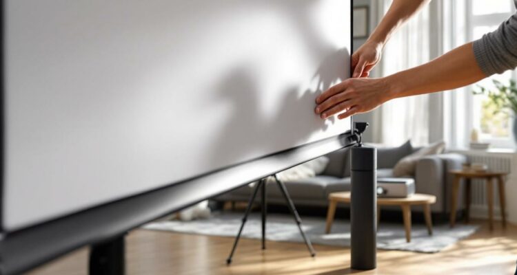 apprenez à installer rapidement et simplement un écran de projection sur trépied grâce à notre guide étape par étape, idéal pour vos présentations et soirées cinéma.