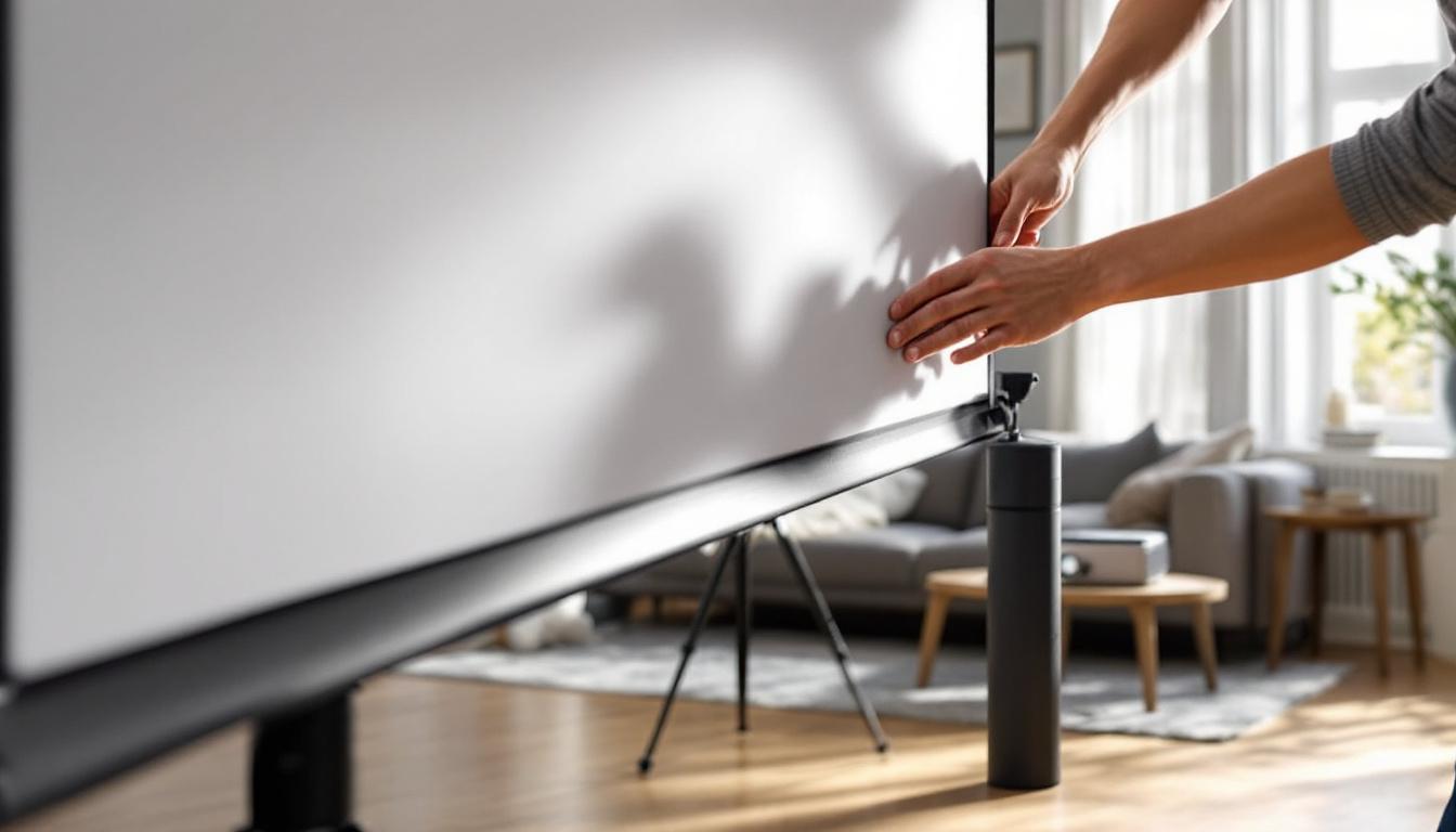apprenez à installer rapidement et simplement un écran de projection sur trépied grâce à notre guide étape par étape, idéal pour vos présentations et soirées cinéma.