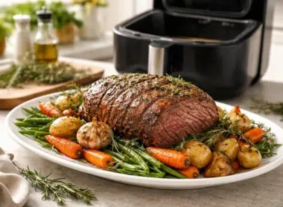 apprenez à préparer un rôti de bœuf tendre et savoureux à l'air fryer, pour des repas délicieux et faciles à réaliser qui impressionneront vos convives.