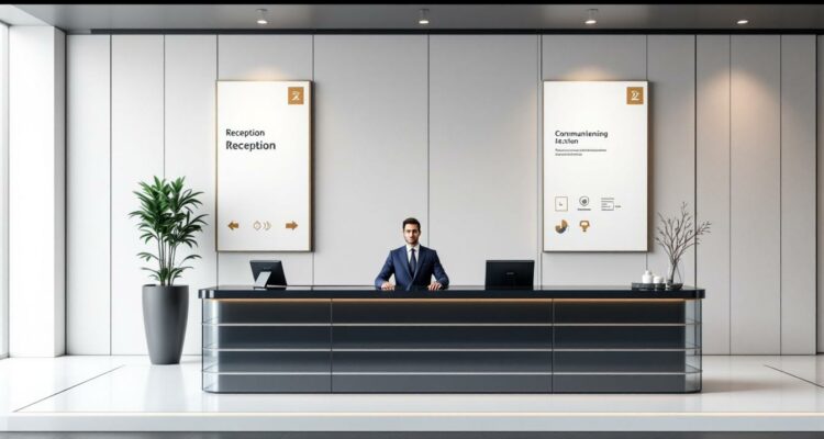 découvrez comment la signalétique et la banque d'accueil forment un duo gagnant pour maximiser l'impact et l'organisation de votre salon professionnel.