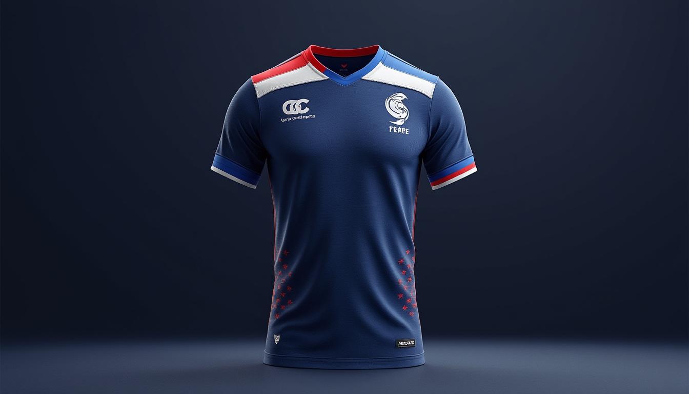 découvrez le maillot officiel de l'équipe de france de rugby 2019, alliant élégance et fierté nationale. affichez votre soutien à nos joueurs tout en restant tendance sur le terrain comme en dehors.