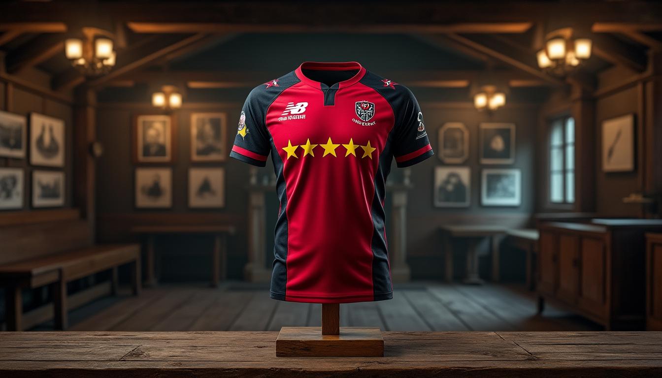 découvrez notre maillot de rugby toulouse 6 étoiles, alliant tradition et modernité. un vêtement emblématique qui célèbre l'héritage du rugby toulousain tout en intégrant des technologies modernes pour un confort optimal sur le terrain. parfait pour les passionnés de rugby à la recherche d'élégance et de performance.