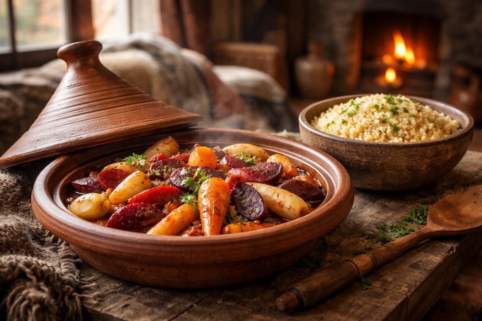 découvrez notre recette de tajine de légumes racines au millet, un plat réconfortant et savoureux idéal pour réchauffer vos soirées d'hiver.
