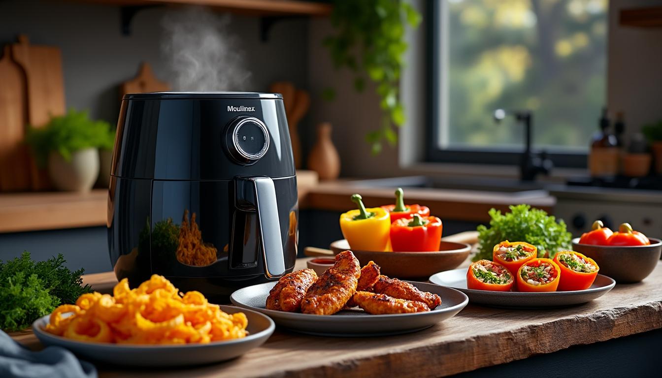 découvrez vingt recettes innovantes à réaliser avec votre air fryer moulinex. transformez vos repas quotidiens en délices croustillants et sains grâce à des idées culinaires créatives et faciles à préparer.